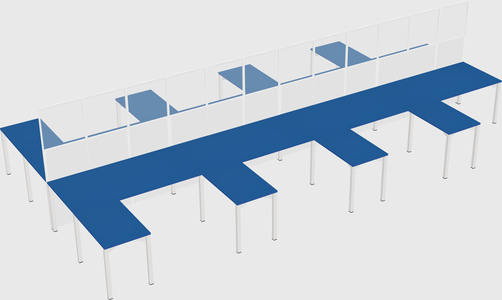 Shared l-shape cubicle