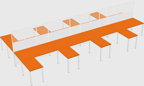 Shared l-shape cubicle