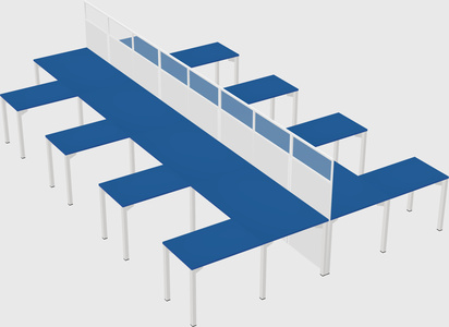 Shared l-shape cubicle
