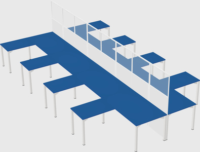 Shared l-shape cubicle