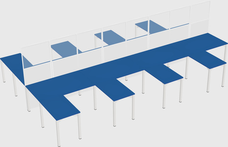 Shared l-shape cubicle