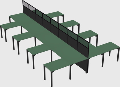 Shared l-shape cubicle