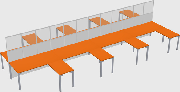Shared l-shape cubicle