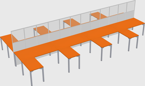 Shared l-shape cubicle