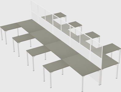Shared l-shape cubicle