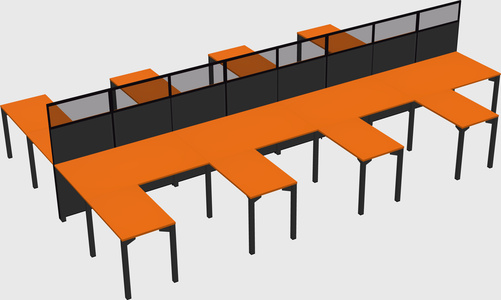 Shared l-shape cubicle