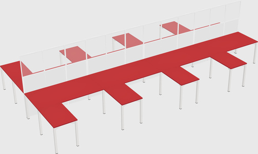 Shared l-shape cubicle
