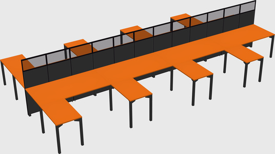 Shared l-shape cubicle