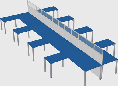 Shared l-shape cubicle