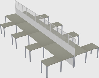 Shared l-shape cubicle