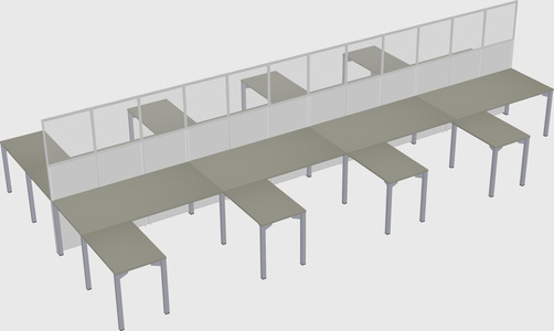 Shared l-shape cubicle
