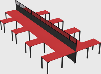 Shared l-shape cubicle
