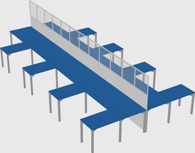 Shared l-shape cubicle
