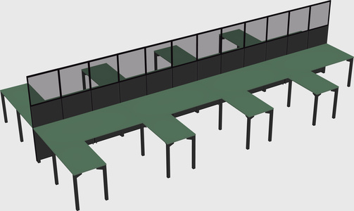 Shared l-shape cubicle