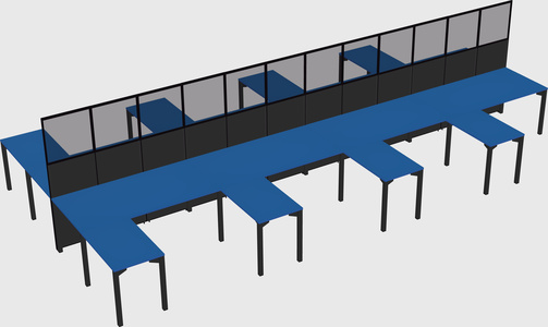 Shared l-shape cubicle