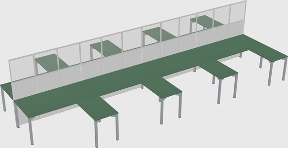 Shared l-shape cubicle