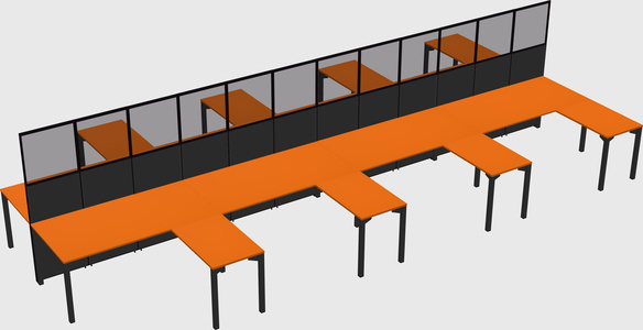 Shared l-shape cubicle