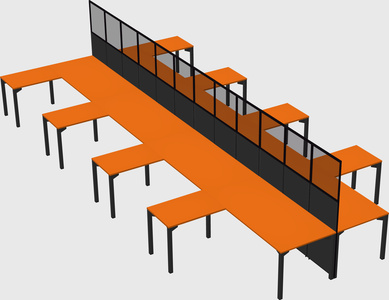Shared l-shape cubicle