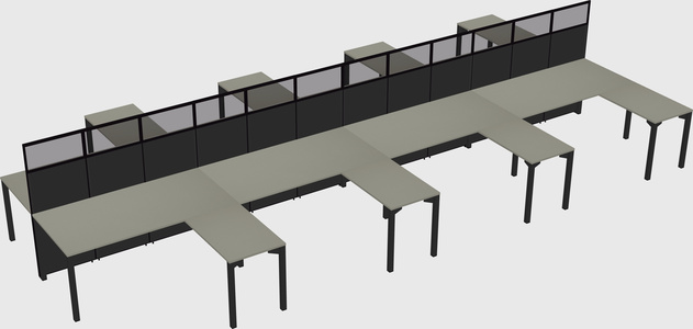 Shared l-shape cubicle
