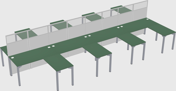 Shared l-shape cubicle