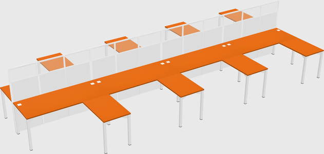 Shared l-shape cubicle