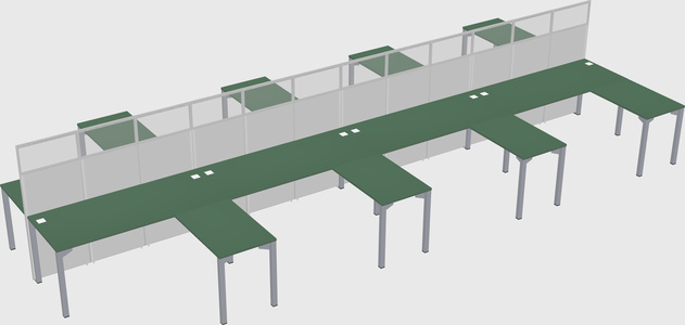 Shared l-shape cubicle