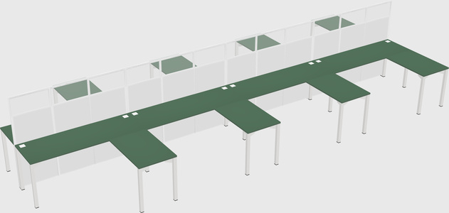 Shared l-shape cubicle