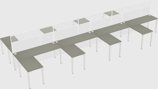 Shared l-shape cubicle