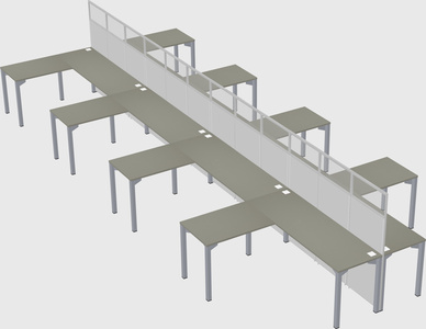 Shared l-shape cubicle