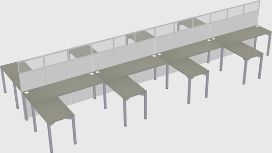 Shared l-shape cubicle