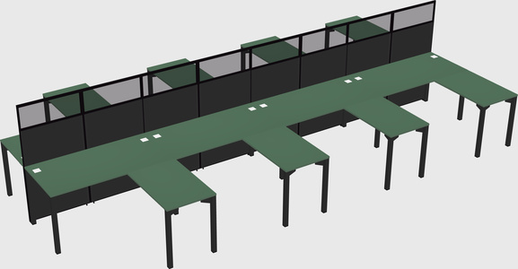 Shared l-shape cubicle