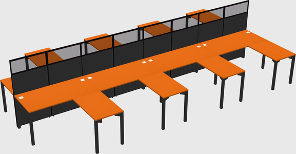 Shared l-shape cubicle