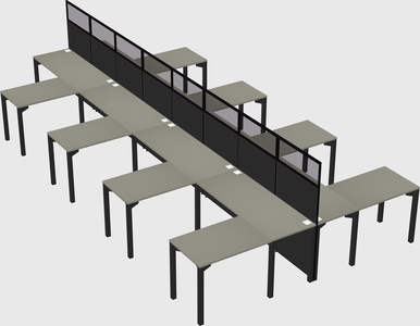 Shared l-shape cubicle