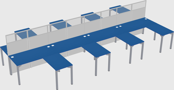 Shared l-shape cubicle