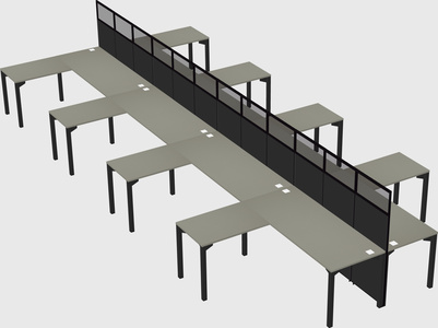 Shared l-shape cubicle