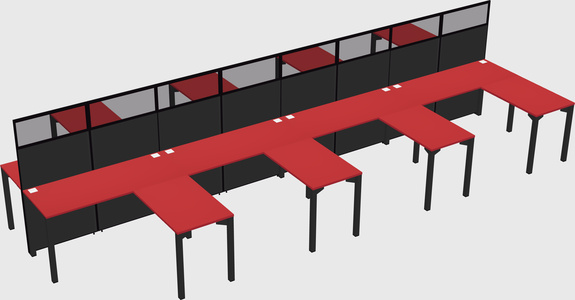 Shared l-shape cubicle
