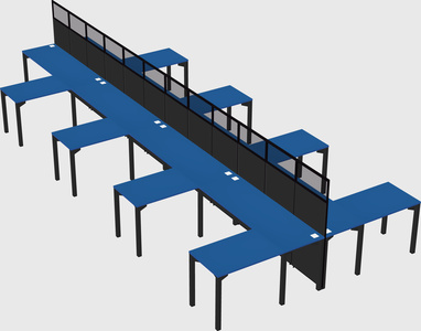 Shared l-shape cubicle