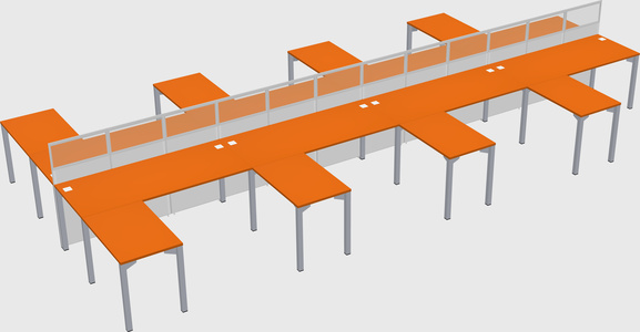 Shared l-shape cubicle