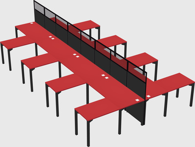 Shared l-shape cubicle