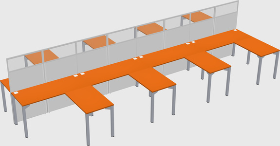 Shared l-shape cubicle
