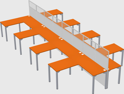 Shared l-shape cubicle