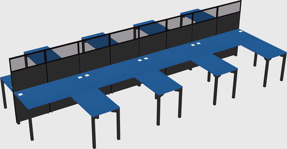 Shared l-shape cubicle