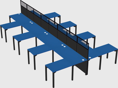 Shared l-shape cubicle