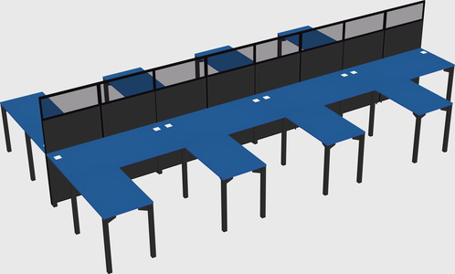 Shared l-shape cubicle