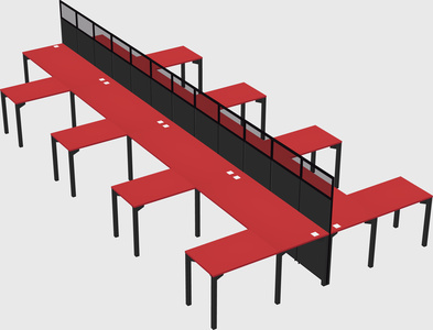 Shared l-shape cubicle