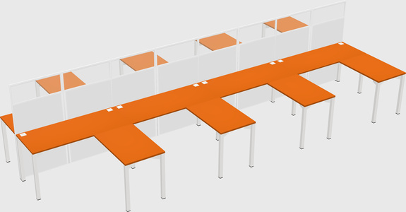 Shared l-shape cubicle