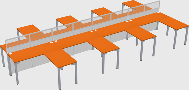 Shared l-shape cubicle