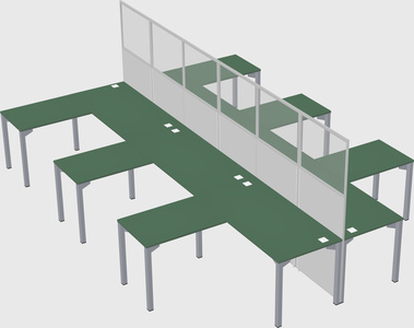 Shared l-shape cubicle