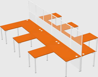 Shared l-shape cubicle