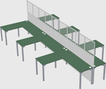 Shared l-shape cubicle